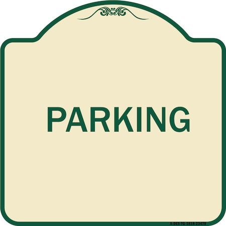 Signmission Designer Series Sign-Parking, Tan & Green Heavy-Gauge Aluminum Sign, 18" x 18", TG-1818-23478 A-DES-TG-1818-23478